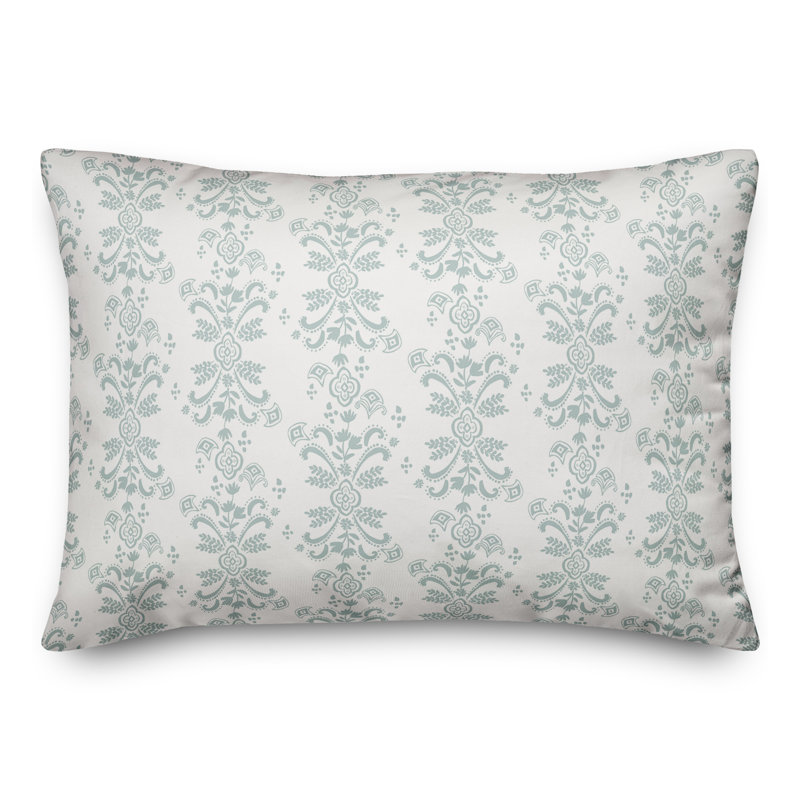 Floral Rectangular Lumbar Cushion, Blue