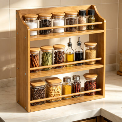 Freestanding Wood Spice Rack