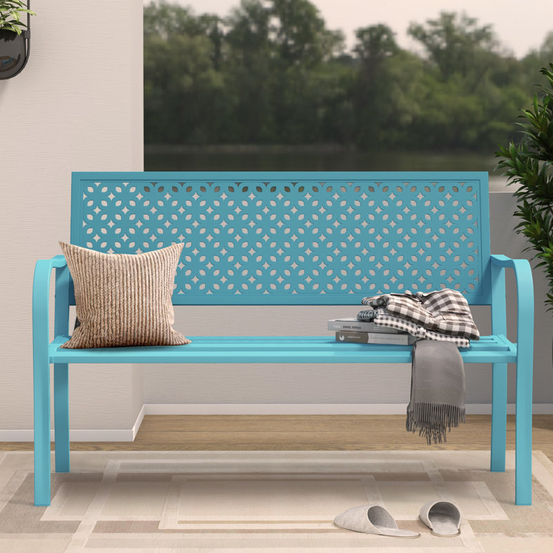 Banc d'extérieur en métal Classic (bleu), Bleu
