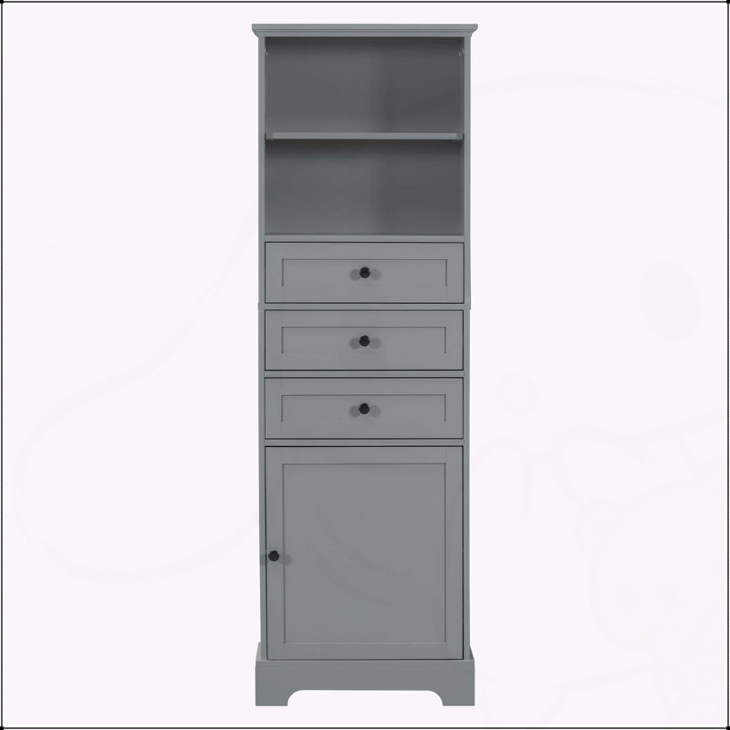 Grande armoire de rangement polyvalente avec plusieurs compartiments pour divers espaces, Gris