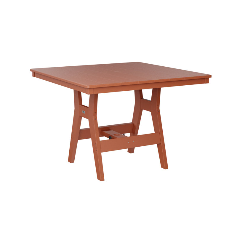 Berlin Gardens Harbor Natural 44″ Square Bar Table, Mango Orange