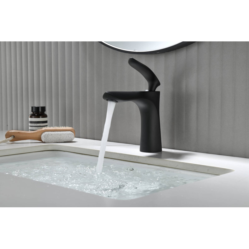 Centerset Single-handle Bathroom Faucet with Drain Assembly, Matte Black