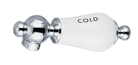 2-handle Bathroom Faucet, Chrome, Hot and Cold Labeled Porcelain Lever Handles