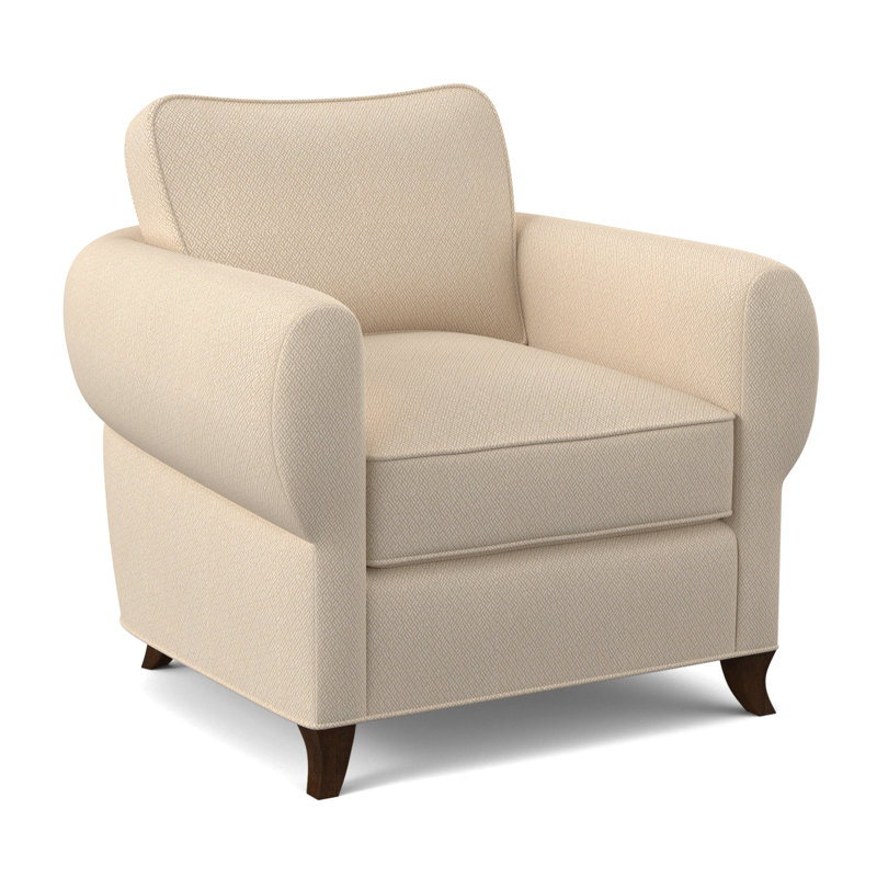 Fauteuil cocon, Noyer noir, 100 % polyester ivoire filigrane