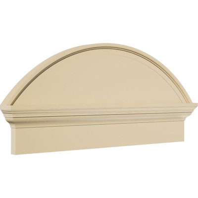 30"W x 14-3/8"H x 2-1/2"P Segment Arch Smooth Signature Urethane Combination Pediment, Primed Tan