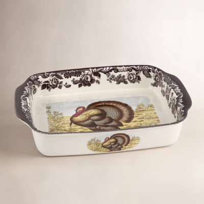 Spode Woodland Turkey Handled Lasagne Tray