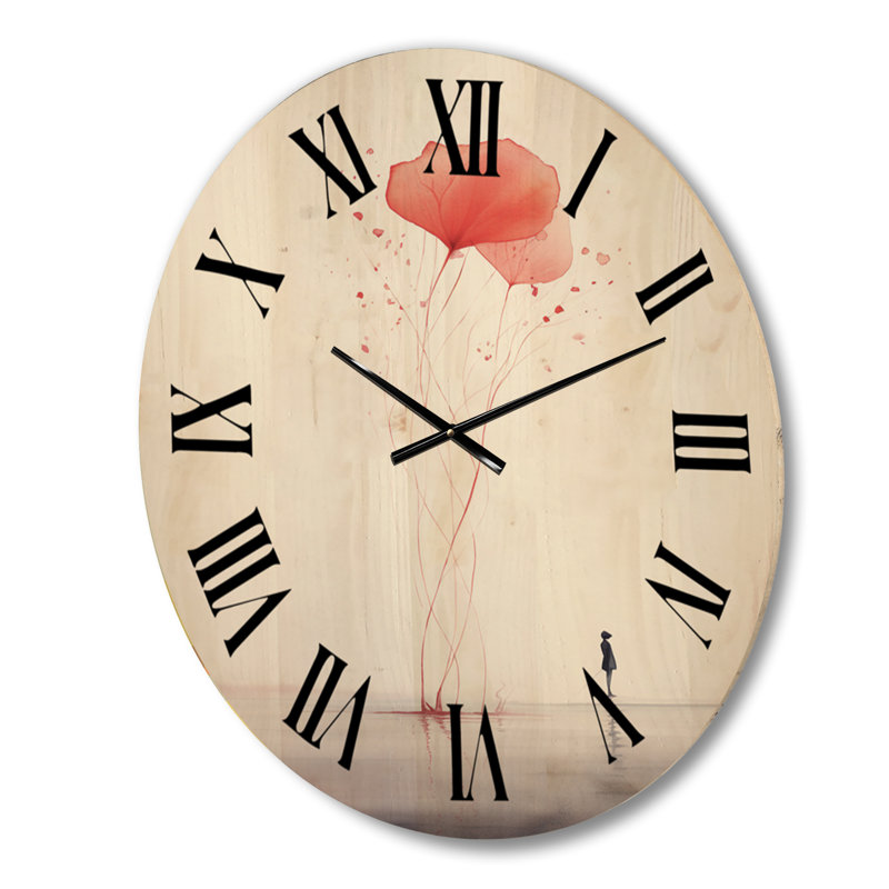 Horloge murale en bois massif Stoneville, Grand