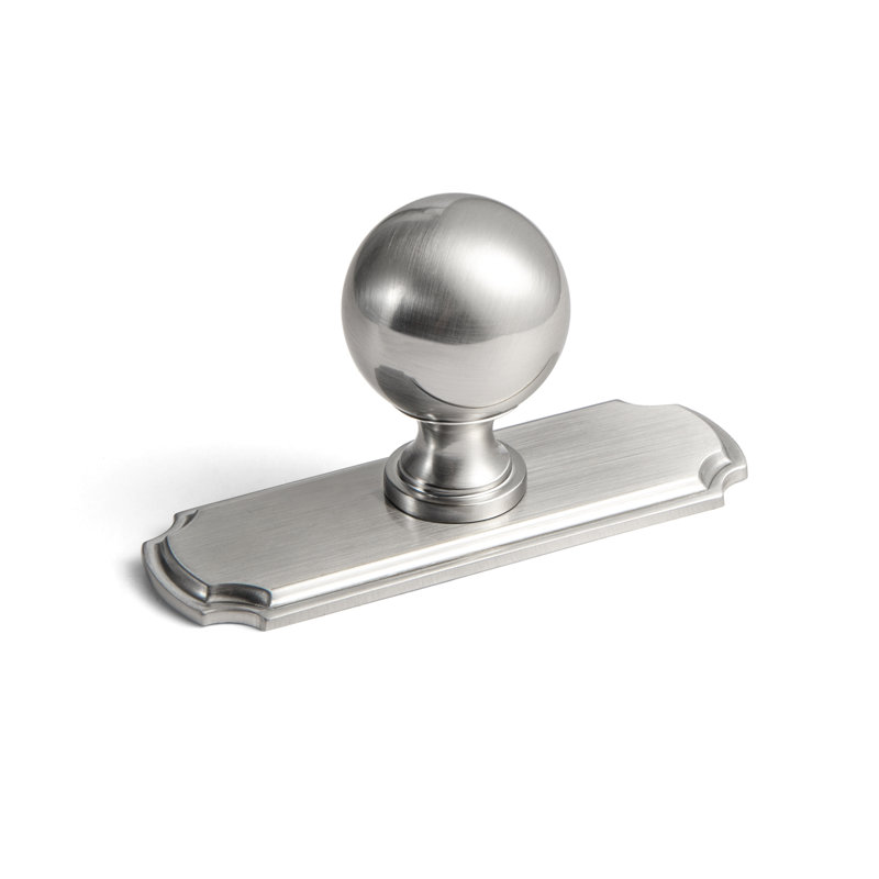 Solid Round Knob With Backplate(23293) Multipack, Satin Nickel