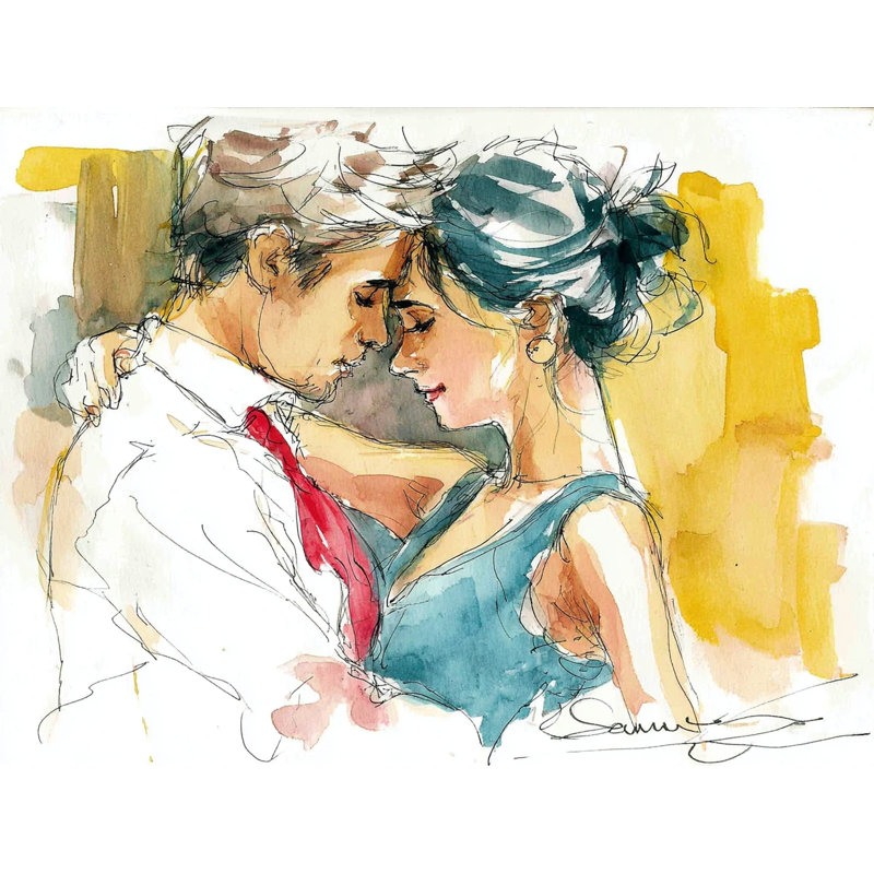 «Tender Embrace», art mural sur toile tendue