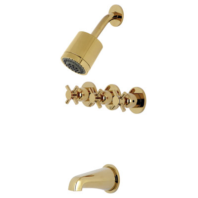Kingston Brass Concord Triple-Handle Tub and Shower Faucet