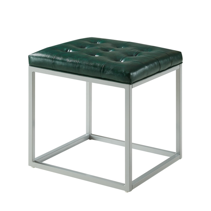 Repose-pieds 18 po gris, Similicuir vert