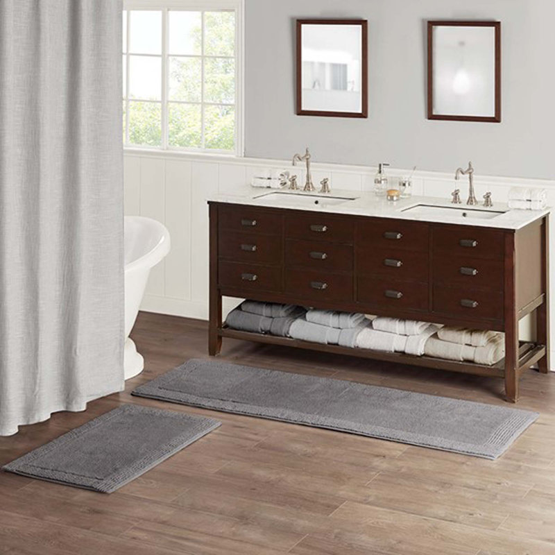 Tapis pour salle de bain en coton réversible Berges 3000 GSM, L 21 po x L 34 po, Beige