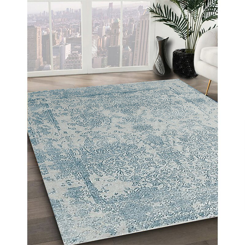 Tapis 100% moderne de style Mid-Century 100% lavable à la machine, Rond 6 pi
