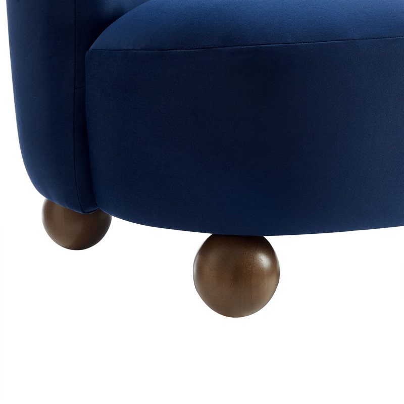 Monroe Boucle Fabric Accent Chair, Midnight Blue Velvet