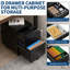 Classeur mobile en métal à 2 tiroirs avec serrure – Classeur à roulettes sous bureau pour bureau à domicile – Format Lettre/Légal/A4 – Entièrement assemblé – Finition bois/Blanc/Noir-2060855063