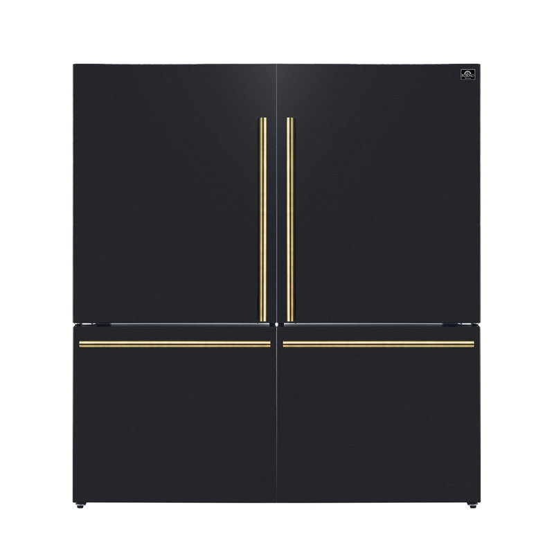 Réfrigérateur à congélateur inférieur autoportant 2 pièces 62 pouces Forno Milano, 34,4 pieds cubes,, Noir