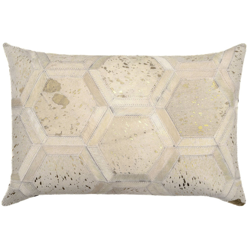 Coussins décoratifs en cuir de vache Canvello, H 16 po x l 24 po, Rectangulaire