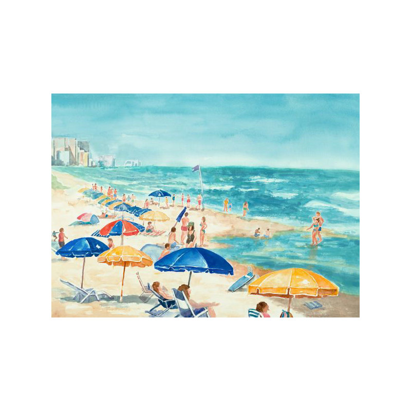Humming Of The Beach III Print by Sara Brown, Knife Gel, 40" H x 55" W x 1.5" D