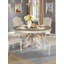 Table de salle à manger 1 pièce Table piédestal blanc antique Table ronde Mobilier en bois massif de style rustique (sans la chaise)-410696037