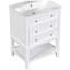 Meuble-lavabo de 24 po avec lavabo, tiroir et armoire de rangement à tablette ouverte, structure en bois massif