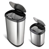 Nine Stars Steel Open Kitchen Trash Can - 13.2 Gallons