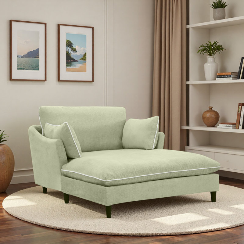 Chaise longue moderne avec coussins, Vert