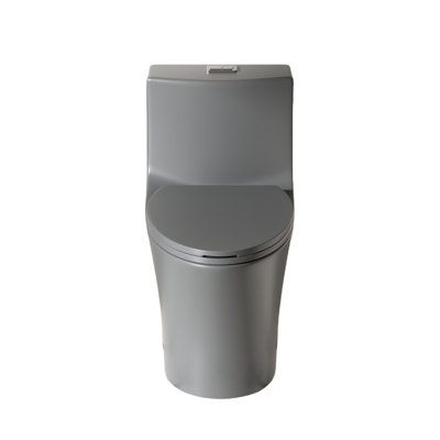 Toilette pour salle de bain gris 002, 1 / 1,60, à hauteur d'eau allongée, fixation au sol avec siège à fermeture en douceur, relance