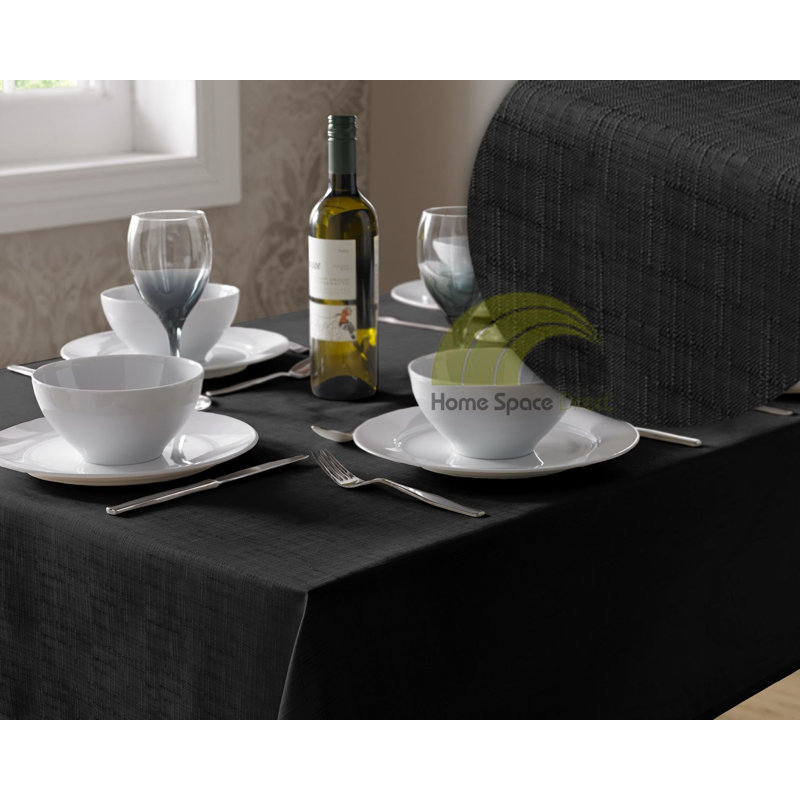 Select Tablecloth 135 X 180Cm Oblong Ivory, 150cm W x 230cm L, Black