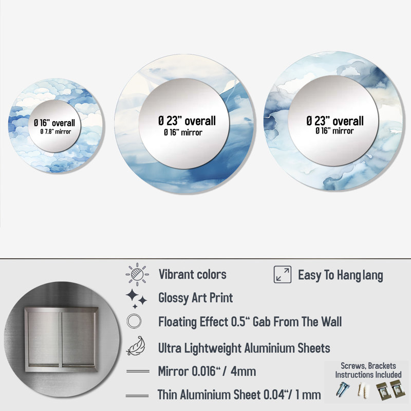 Elikem Metal Round Mirror