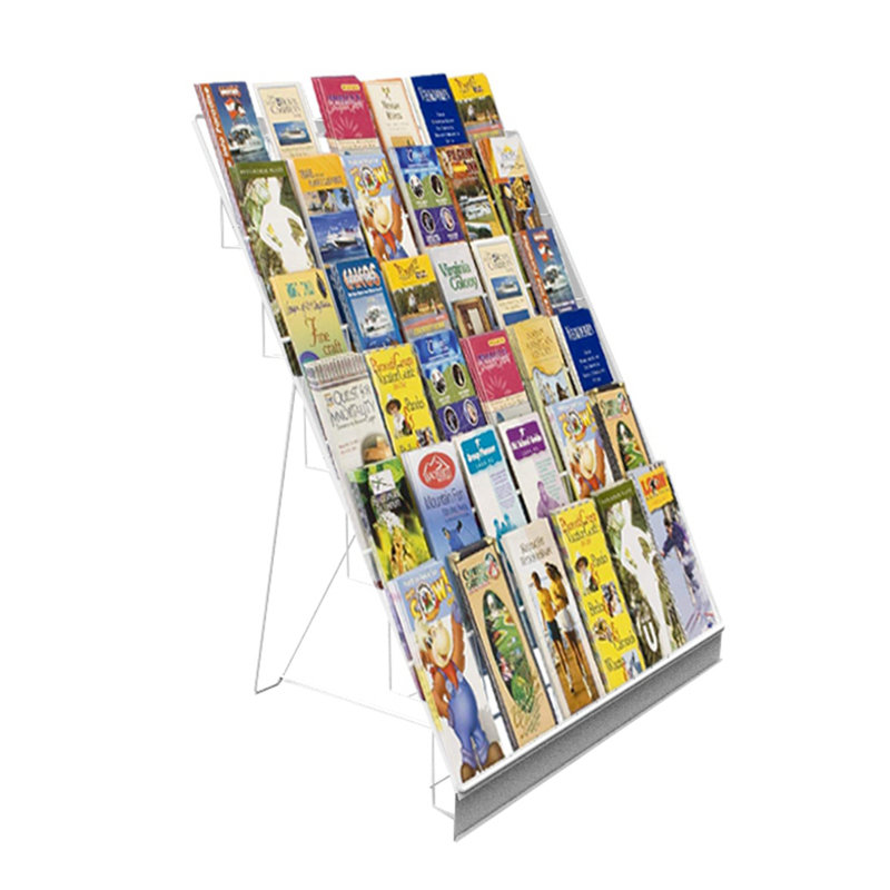 Louvenia 6-Tiered Wire Display Rack For Tabletops, 2.5" Open Shelves, With Header - White
