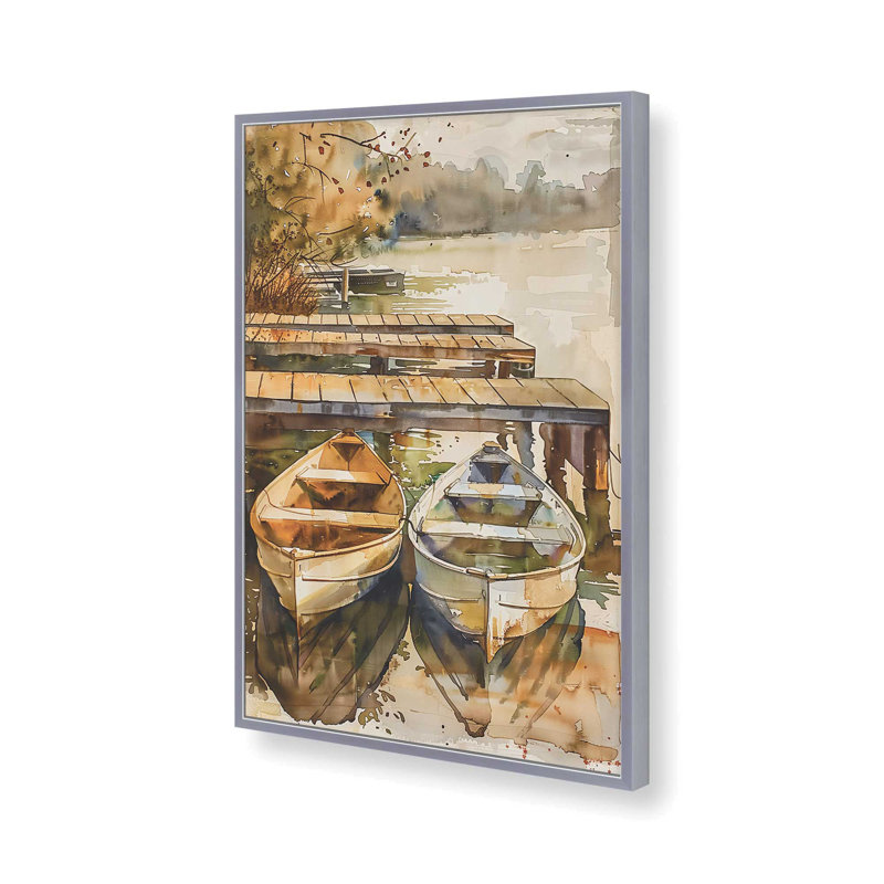 «Still Waters and Canoes», reproduction encadrée, H 11,25 po x l 9,25 po, Chrome poli