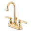 Robinet de salle de bain central à 4 poignées à 3 trous à fixation sur le comptoir en laiton Kingston-11177757-118643171