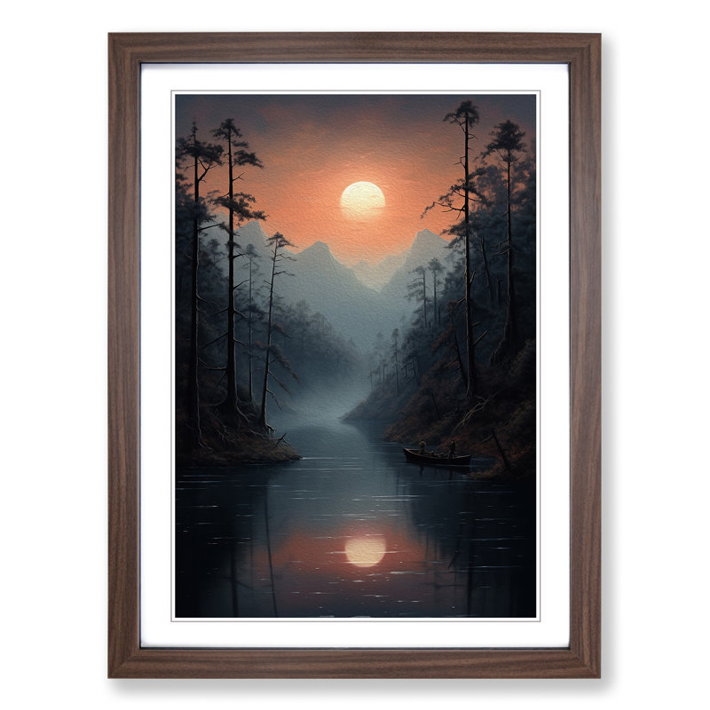 Lake Tachisme - Framed Print, 64cm H x 46cm W x 2" D, Walnut Framed