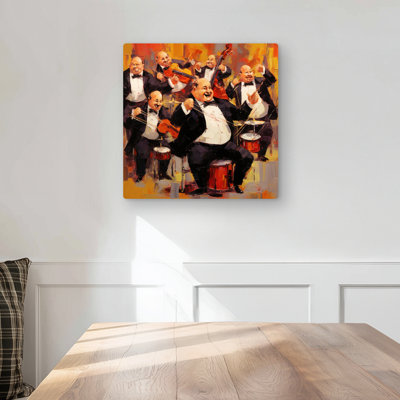 Music Fun - Black Contemporary Metal Print for Home Decor