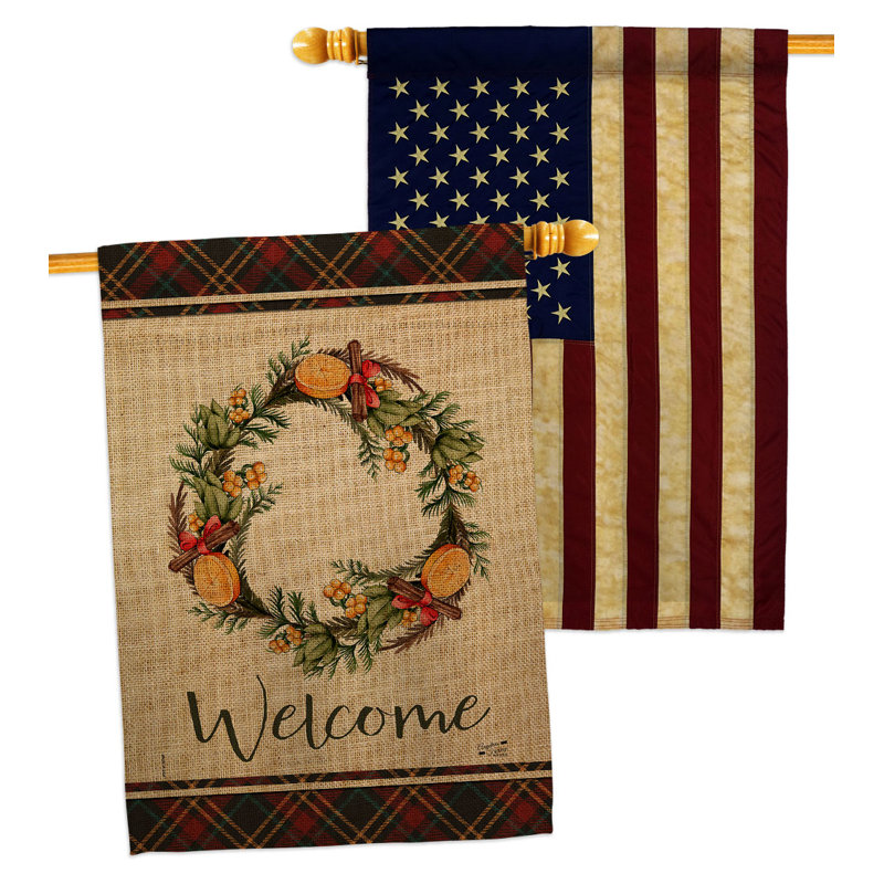 Drapeau de maison en polyester 2 côtés 4 pi x 3 pi 4 po Winter Yard