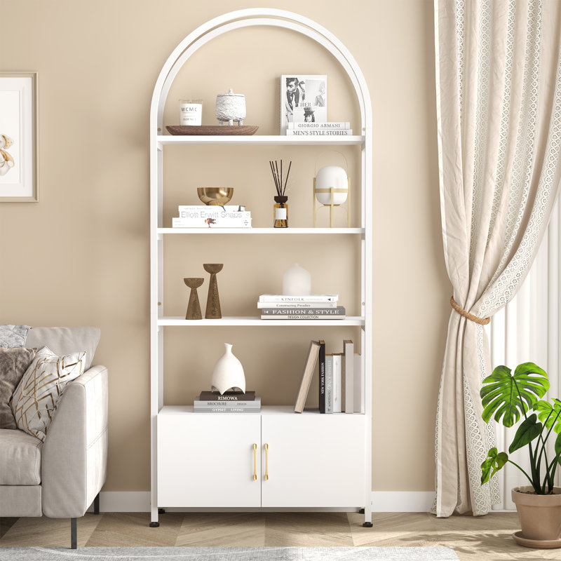 181.7cm H x 80.1cm W Iron Bookcase, White