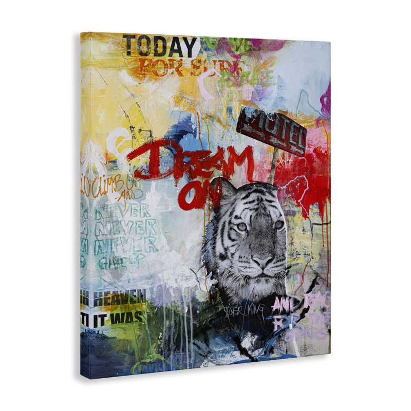 "Inspiring Graffiti & Tiger", art mural par Design Fabrikken bp-736_CN, H 30 po x l 24 po