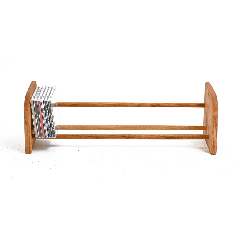 Support à CD en bois à goujon - Série 01, Naturel, H 7,25 po x l 24,25 po x P 7,25 po
