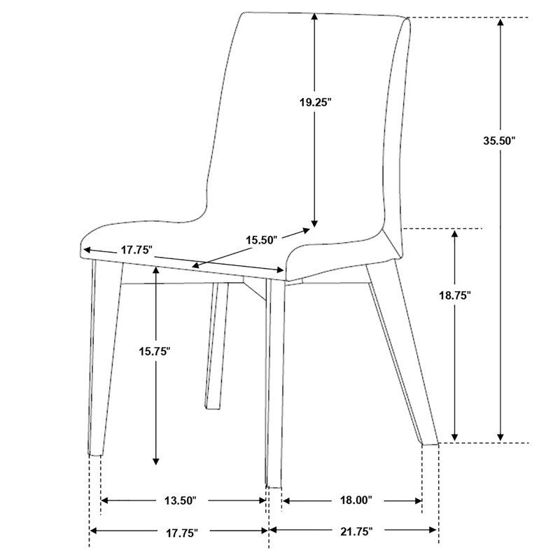 Gray and Walnut Upholstered Side Chair with Wood Legs