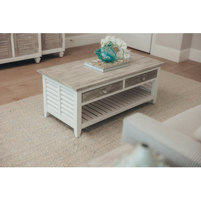 Table basse au fini gris pommelé et blanc