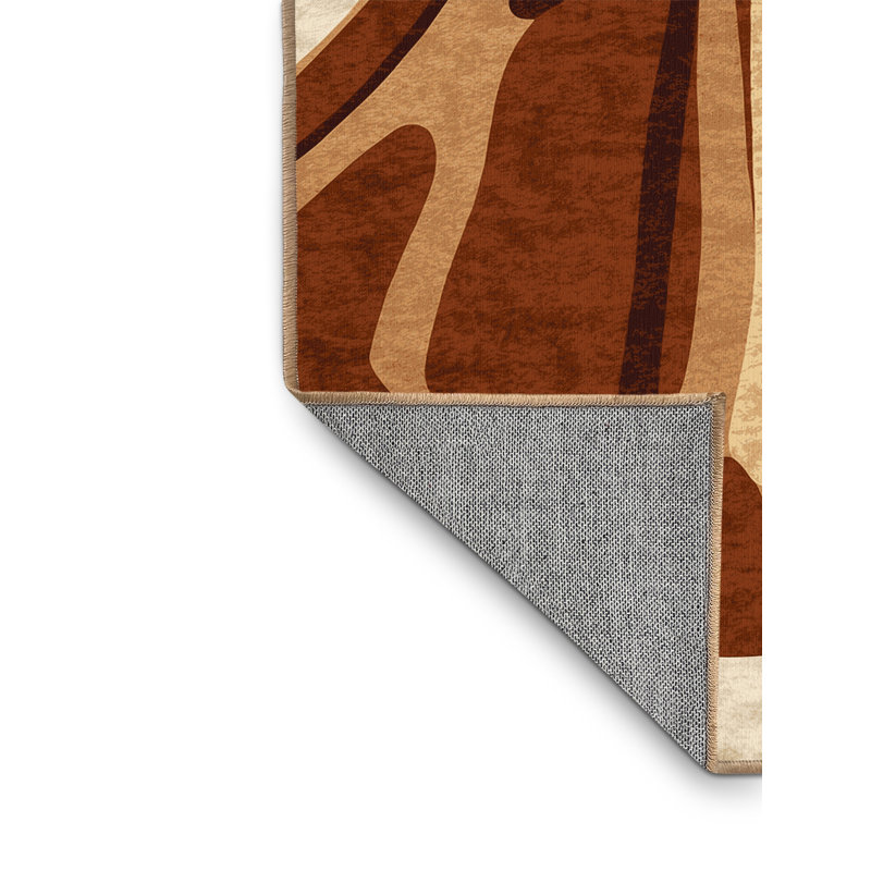 Tapis moderne Brentwood lavable à la machine - brun clair, 7 x 10