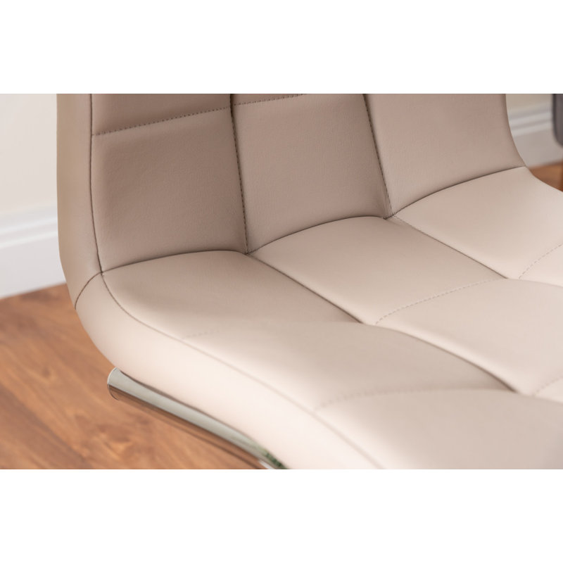 Scottsmoor Modern High Gloss Halo 4 Seater Dining Table Set with Luxury Faux Leather Dining Chairs, Cappuccino