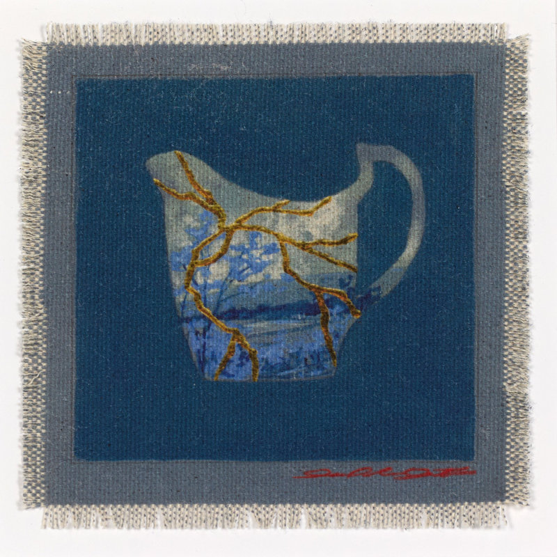 Poetic Mend Blue 3 by Laurel-Dawn Latshaw, 18" H x 18" W