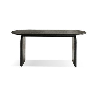 Black Oval Solid Wood Dining Table