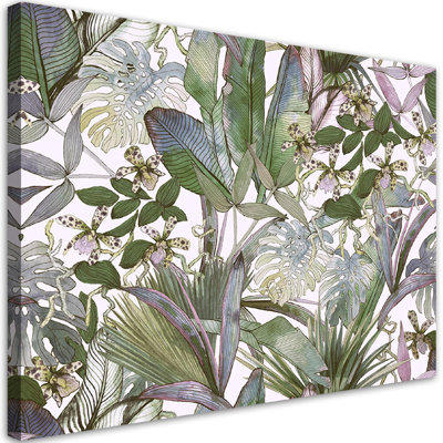 The Tropical Monstera Leaves - Wrapped Canvas Print