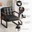 Modern Faux Leather Tufted Back Accent Chair with Metal Frame-85308553