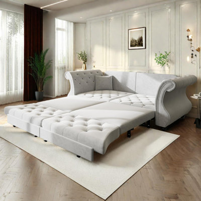 Canapé-lit Chesterfield de 83,8 po avec revêtement en velours