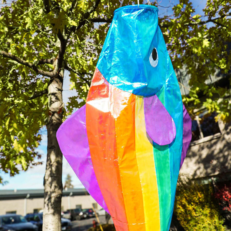 Manche à pêche 48 po arc-en-ciel irisé, Rainbow Fishy