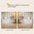 Extendable Makeup Vanity Desk Set with Mirror and Stool, Cream Finish, 3 Drawers & Storage Cabinets, 55"–110"-300390549