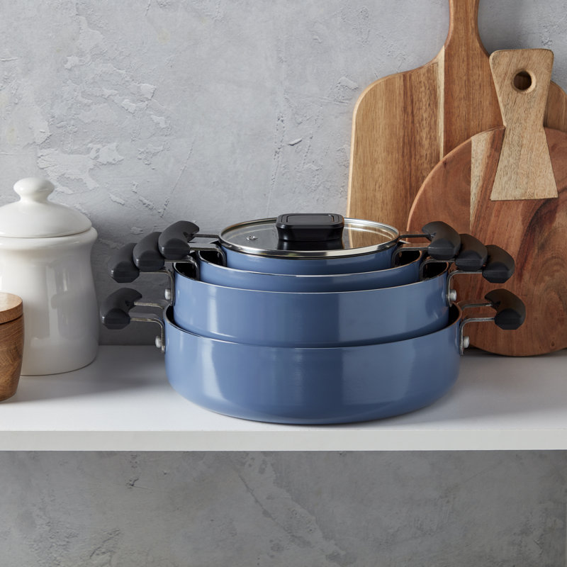 Denmark Tools for Cooks 7PC Nonstick Aluminum Cookware Set, Blue